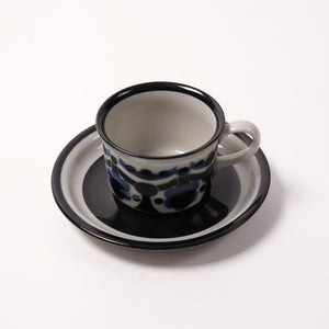 Arabia Riikka coffee cup & saucer blue×gray 01