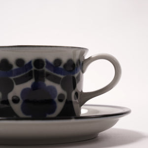 Arabia Riikka coffee cup & saucer blue×gray 02