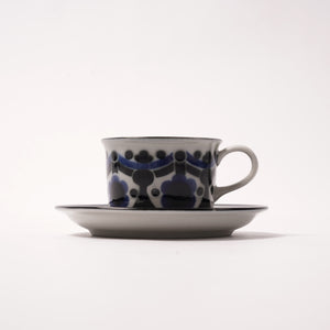 Arabia Riikka coffee cup & saucer blue×gray 02