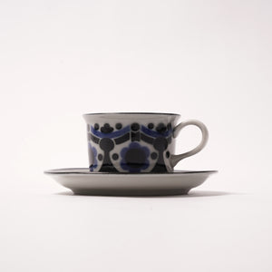 Arabia Riikka coffee cup & saucer blue×gray 03
